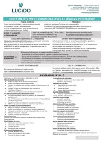 Creer un site E commerce avec le logiciel Prestashop pdf