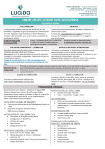 Creer un site vitrine avec WordPress formation atelier pdf
